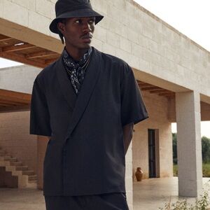 Kith Thompson Crossover Shirt Black - Size L - Style: KHM031111-001 MSRP:$225